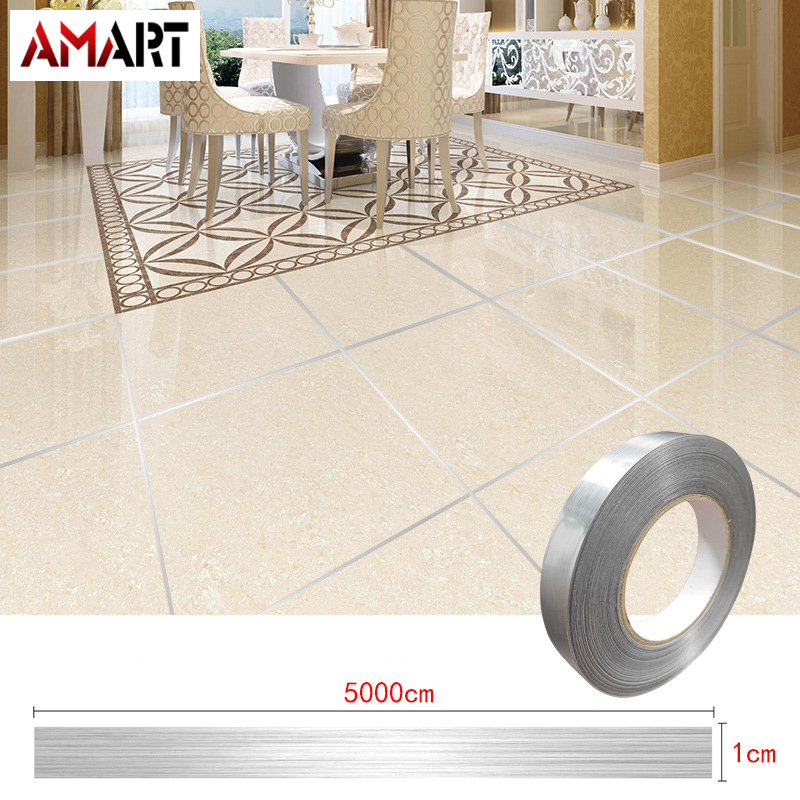 (SILVER COLOR) ১৬৬ ফুট Self-adhesive Tile Gap Tape Wall Sealing Tape Gold Floor  (SILVER COLOR)